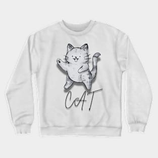 Happy Sticker Cat Crewneck Sweatshirt